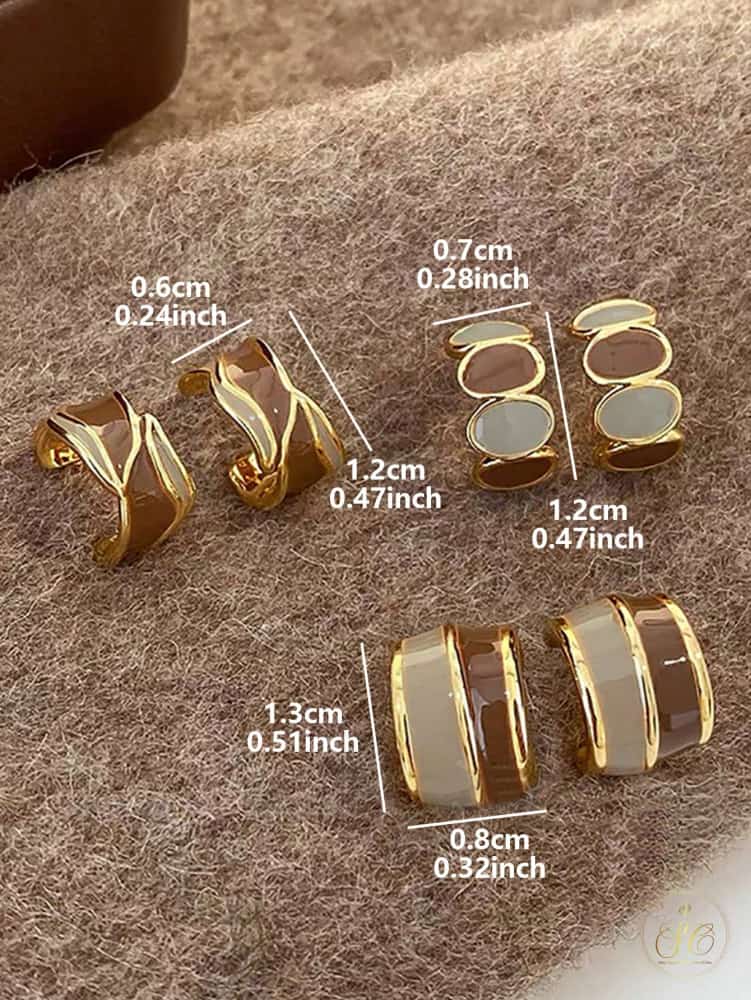 Signature 3Pairs Elegant Vintage French Chic Mini Earrings Set - SeoulChic.store