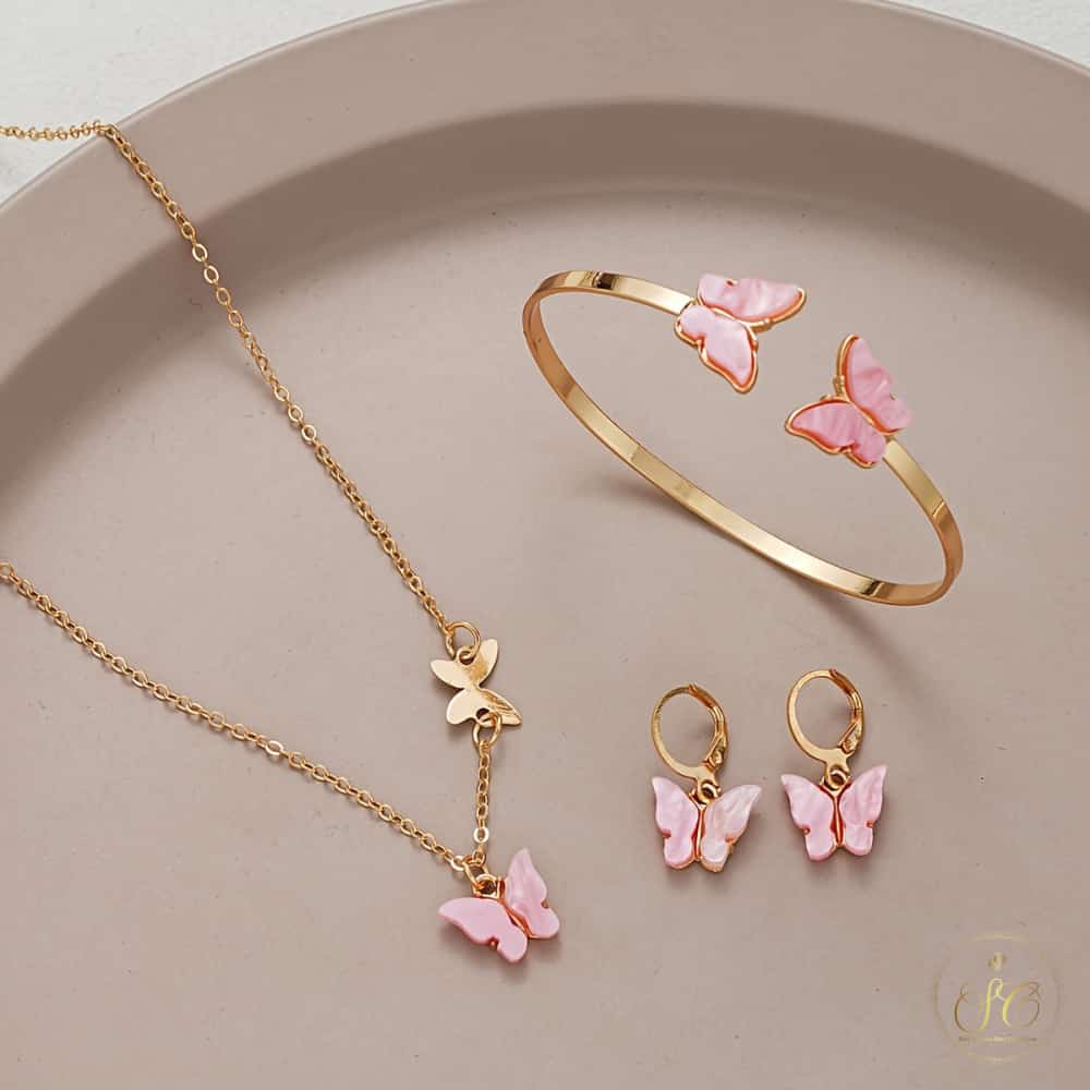 Modern Minimalist Korean Butterfly Jewelry Set - SeoulChic.store