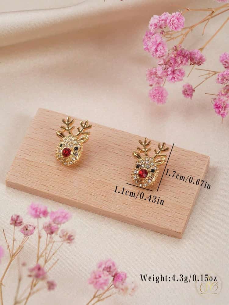 Premium Sparkling Rhinestone Deer Earrings - SeoulChic.store