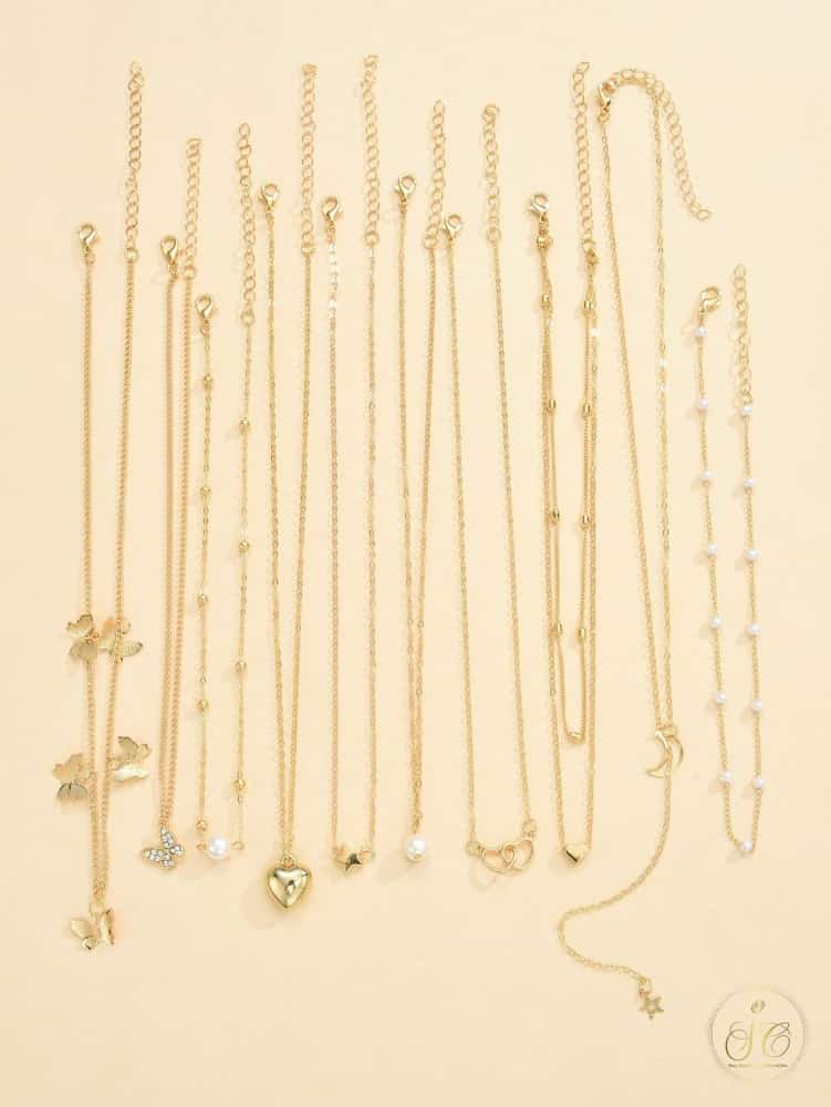 Signature 10Piece Elegant Butterfly Heart Star Moon Design Necklace Set - SeoulChic.store