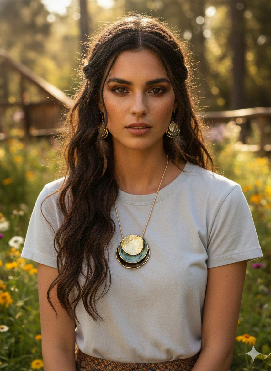 Elegant Bohemian Round Zinc Alloy Enamel Jewelry Set