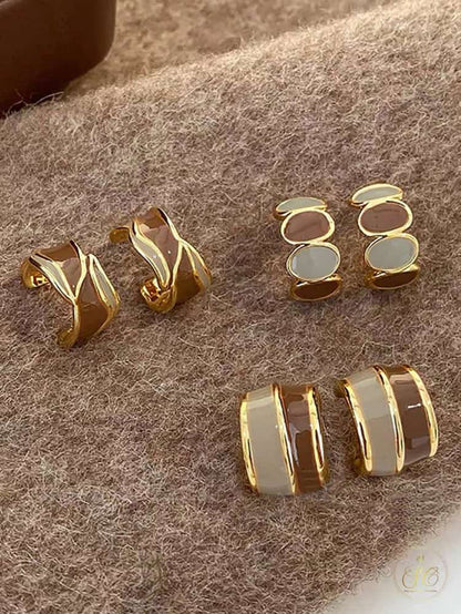 Signature 3Pairs Elegant Vintage French Chic Mini Earrings Set - SeoulChic.store