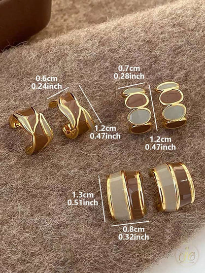 Signature 3Pairs Elegant Vintage French Chic Mini Earrings Set - SeoulChic.store