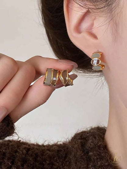 Signature 3Pairs Elegant Vintage French Chic Mini Earrings Set - SeoulChic.store