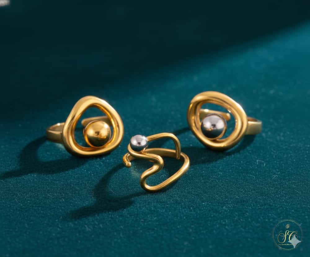 Refined 3Piece Contemporary Irregular Shape Ring Set - SeoulChic.store