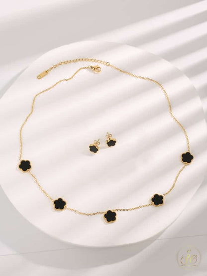 Chic 3Piece Elegant Stainless Steel Flower Jewelry Set - SeoulChic.store