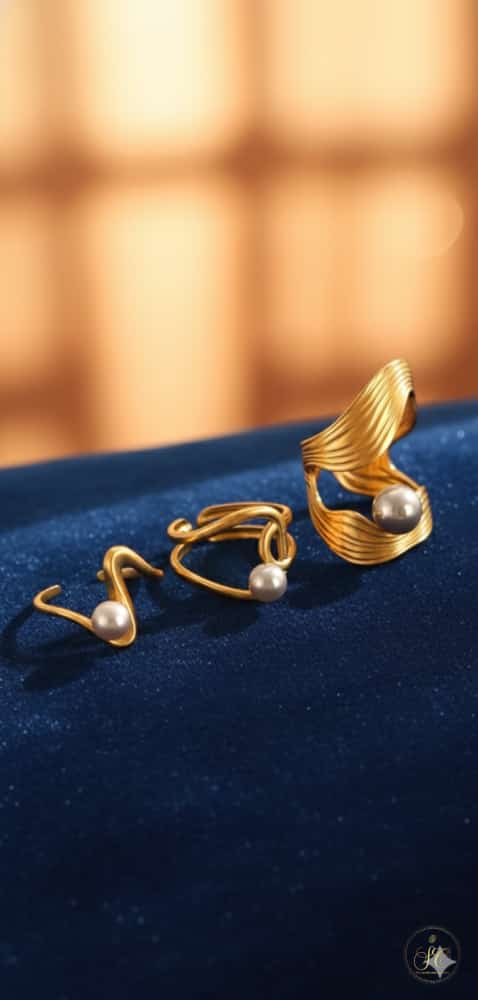 Refined 3Piece Modern Irregular Shape Ring Set - SeoulChic.store
