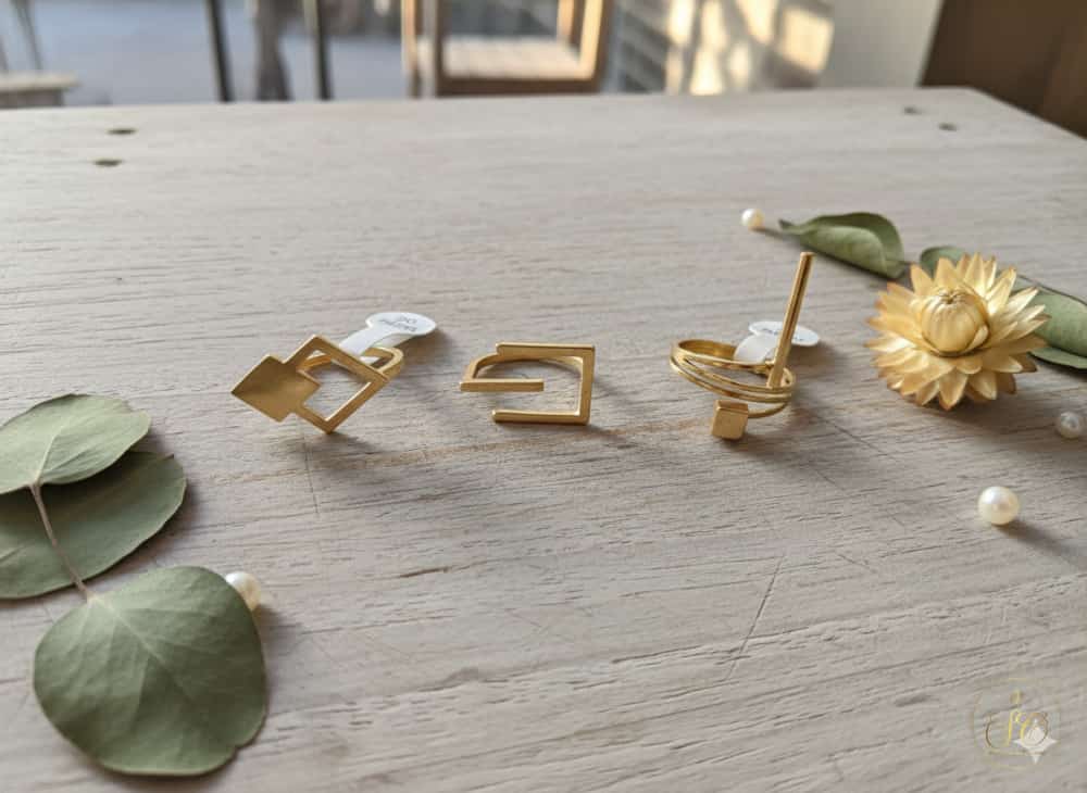 Elegant 3Piece Modern Random Geometric Ring Set - SeoulChic.store