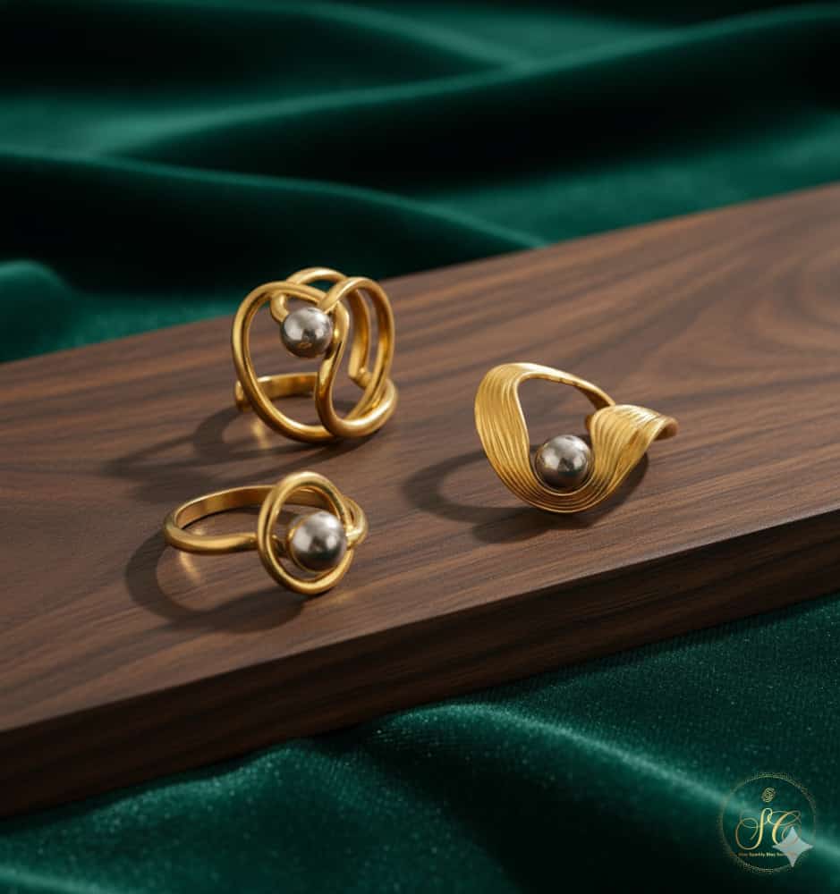 Signature 3Piece Stylish Irregular Form Ring Set - SeoulChic.store