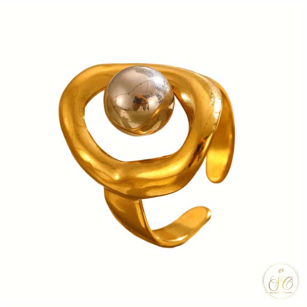 Refined 3Piece Unique Freeform Irregular Shape Ring Set - SeoulChic.store