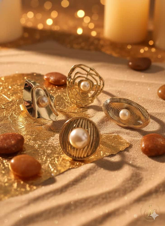 Chic 4Piece Random Irregular Stylish Bohemian Shapes Ring Set - SeoulChic.store