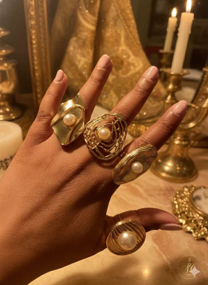 Chic 4Piece Random Irregular Stylish Bohemian Shapes Ring Set - SeoulChic.store