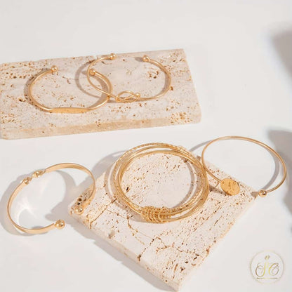 Premium 5Piece 18K Goldplated Bracelet Set - SeoulChic.store
