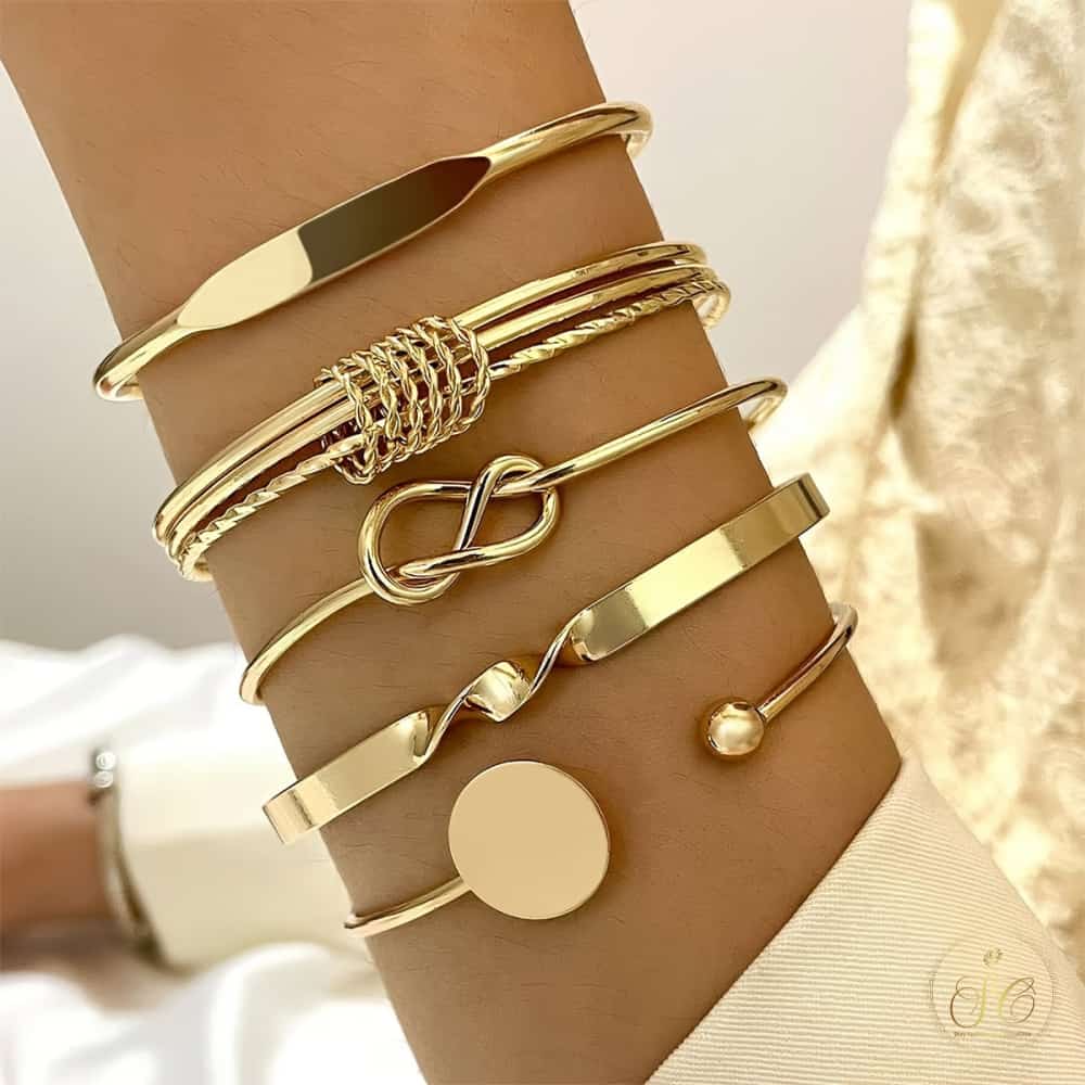 Premium 5Piece 18K Goldplated Bracelet Set - SeoulChic.store