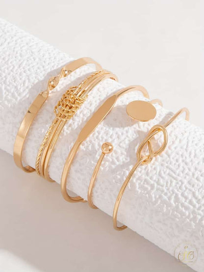 Premium 5Piece 18K Goldplated Bracelet Set - SeoulChic.store