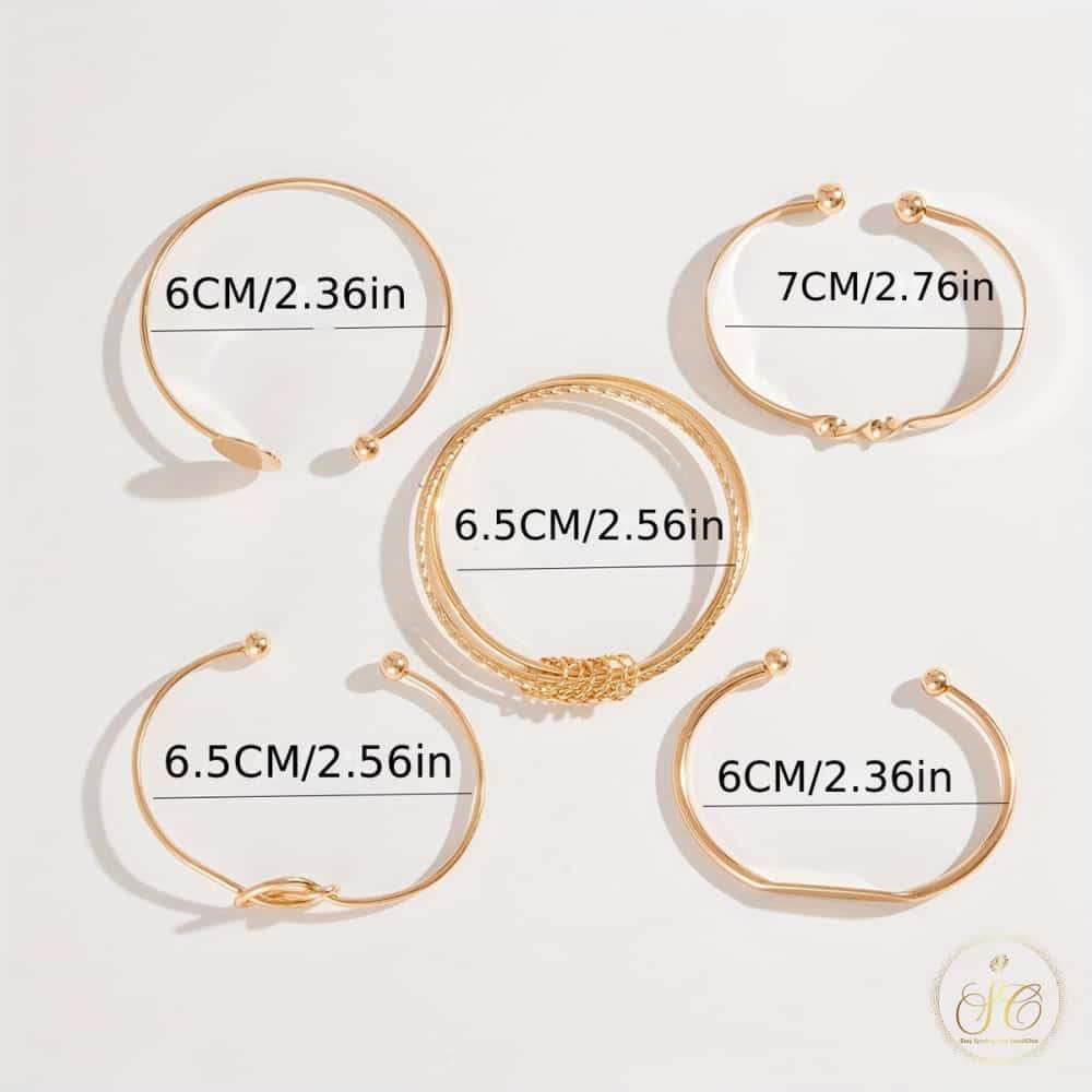 Premium 5Piece 18K Goldplated Bracelet Set - SeoulChic.store