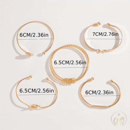 Premium 5Piece 18K Goldplated Bracelet Set - SeoulChic.store