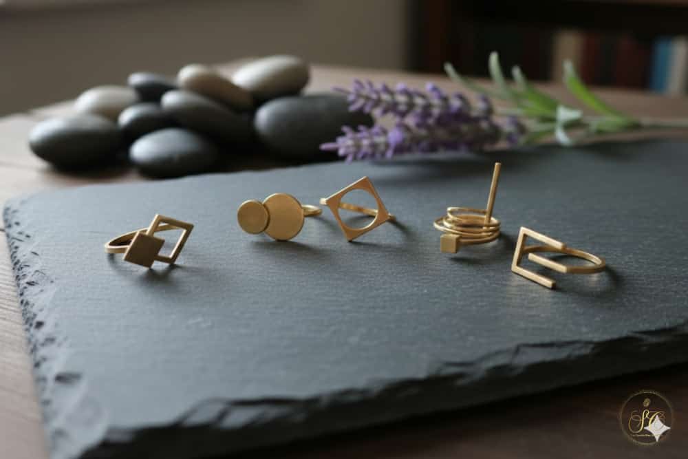 Graceful 5Piece Assorted Geometric Ring Set - SeoulChic.store