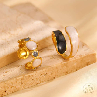 Luxury 5Piece Stainless Steel Minimalist Open Ring Set - SeoulChic.store