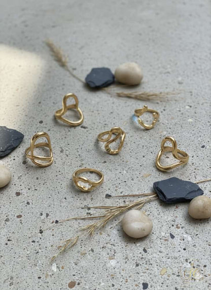 Elegant 6Piece Trendy Mixed Geometric Shapes Ring Set - SeoulChic.store
