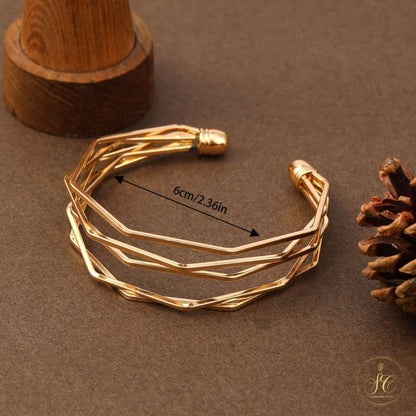 Signature A Polygon Shaped Silver Bangle - SeoulChic.store