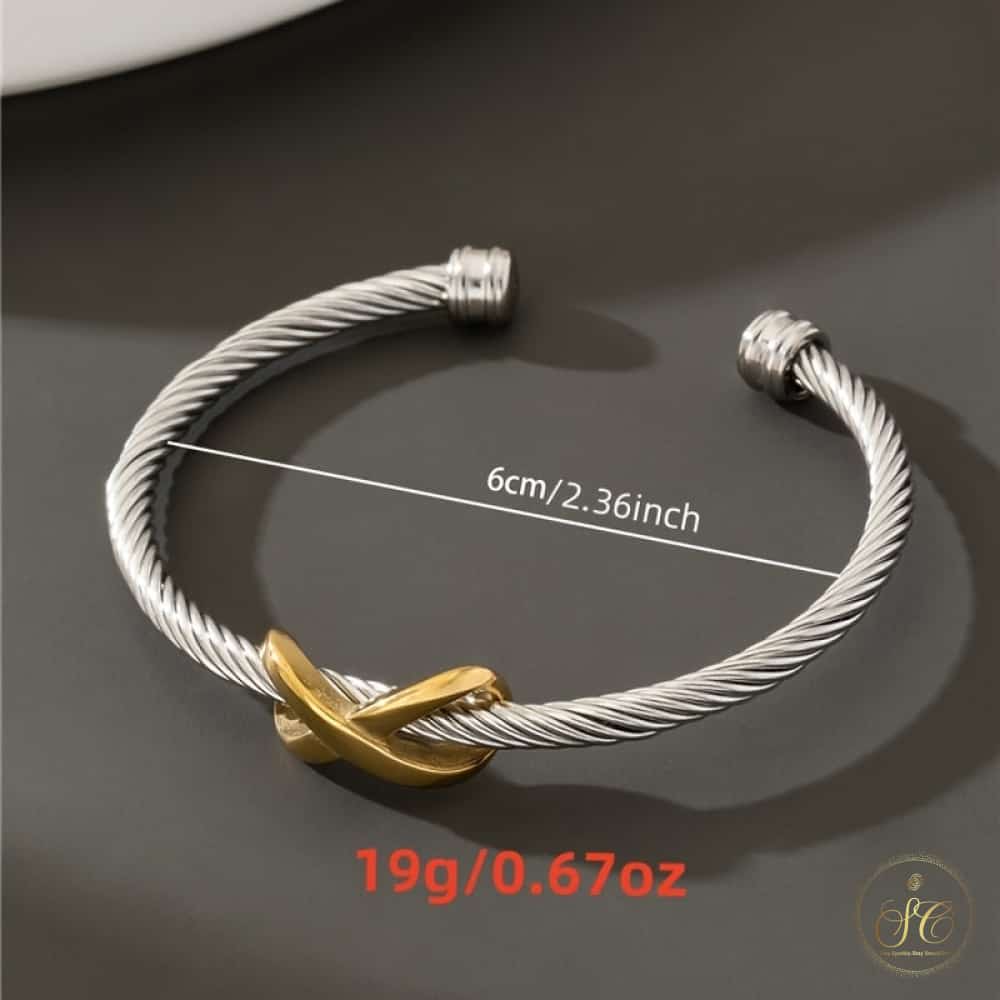 Premium Adjustable Stylish Two Tone Minimalist Bracelet - SeoulChic.store