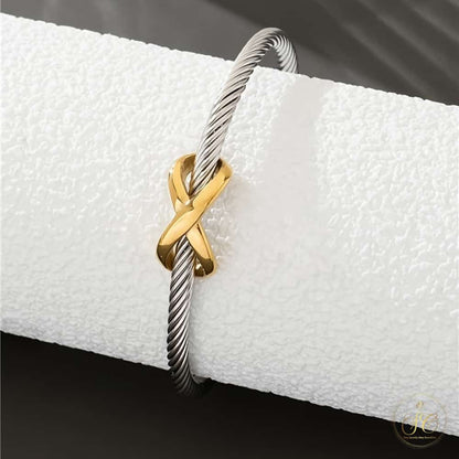 Premium Adjustable Stylish Two Tone Minimalist Bracelet - SeoulChic.store