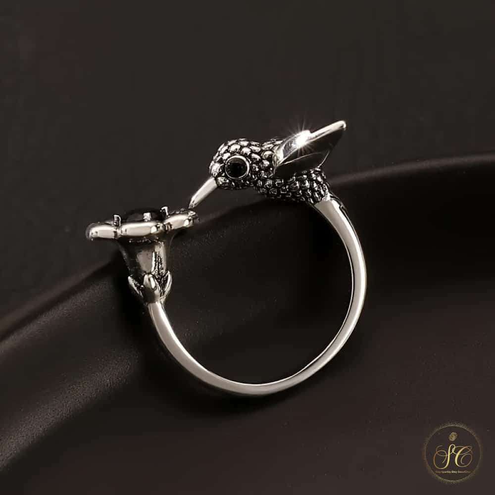 Luxury Bohemian Retro Style Hummingbird Floral Design Ring - SeoulChic.store