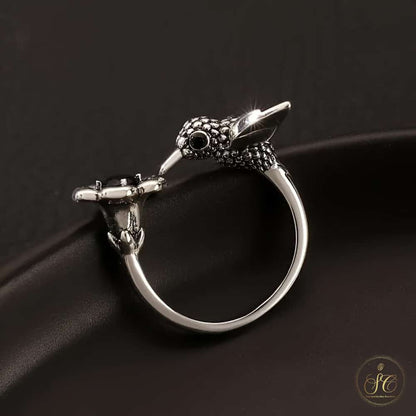 Luxury Bohemian Retro Style Hummingbird Floral Design Ring - SeoulChic.store