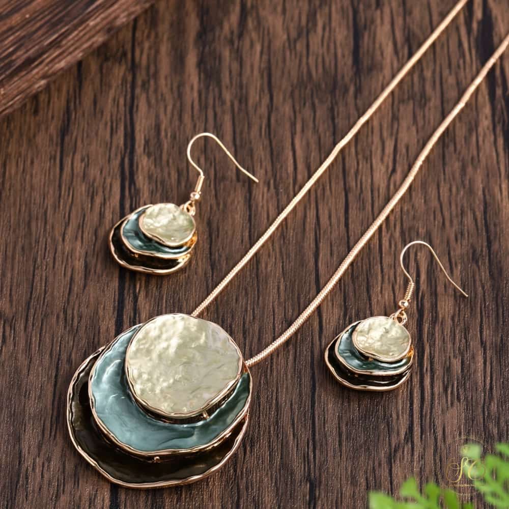 Elegant Bohemian Round Zinc Alloy Enamel Jewelry Set - SeoulChic.store
