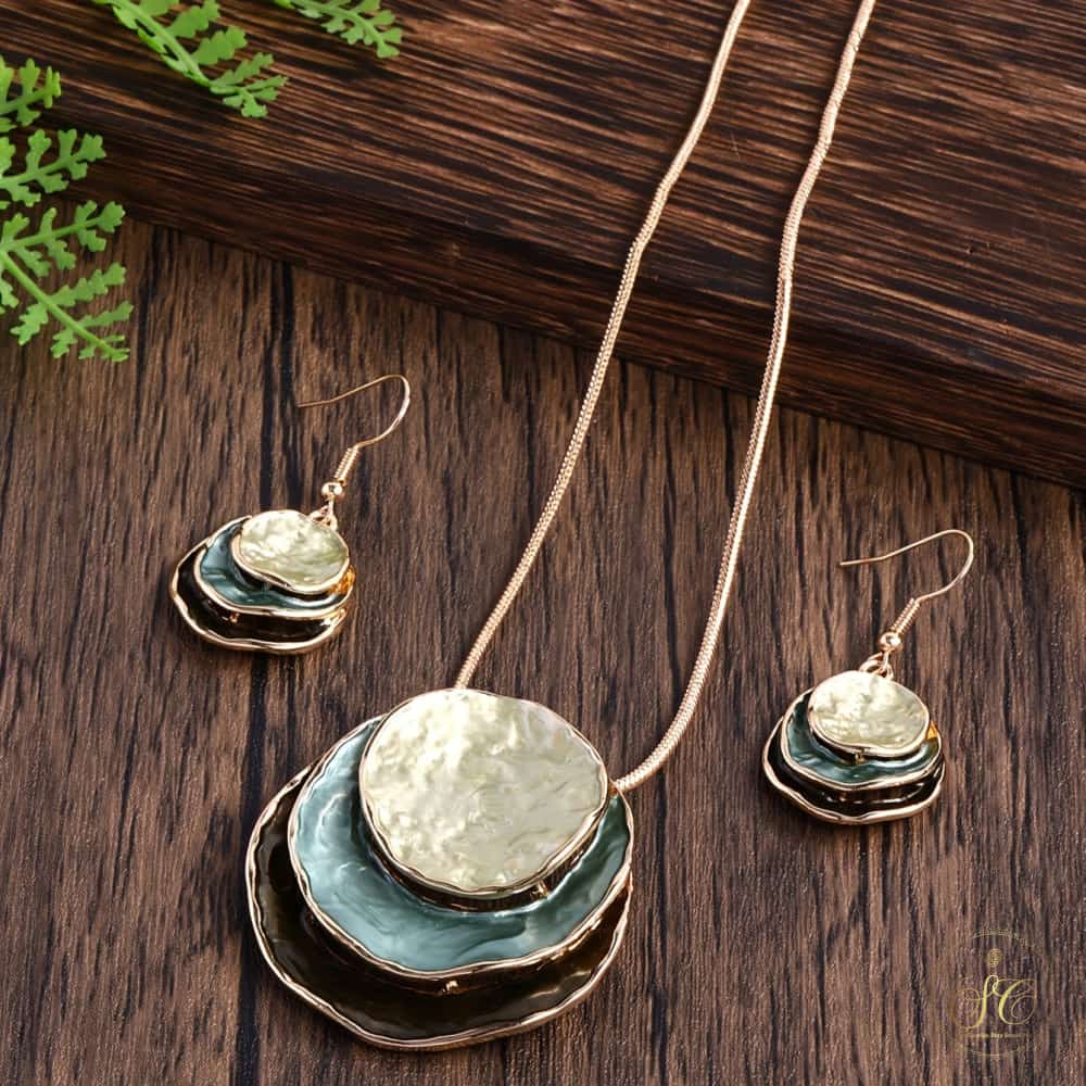 Elegant Bohemian Round Zinc Alloy Enamel Jewelry Set - SeoulChic.store