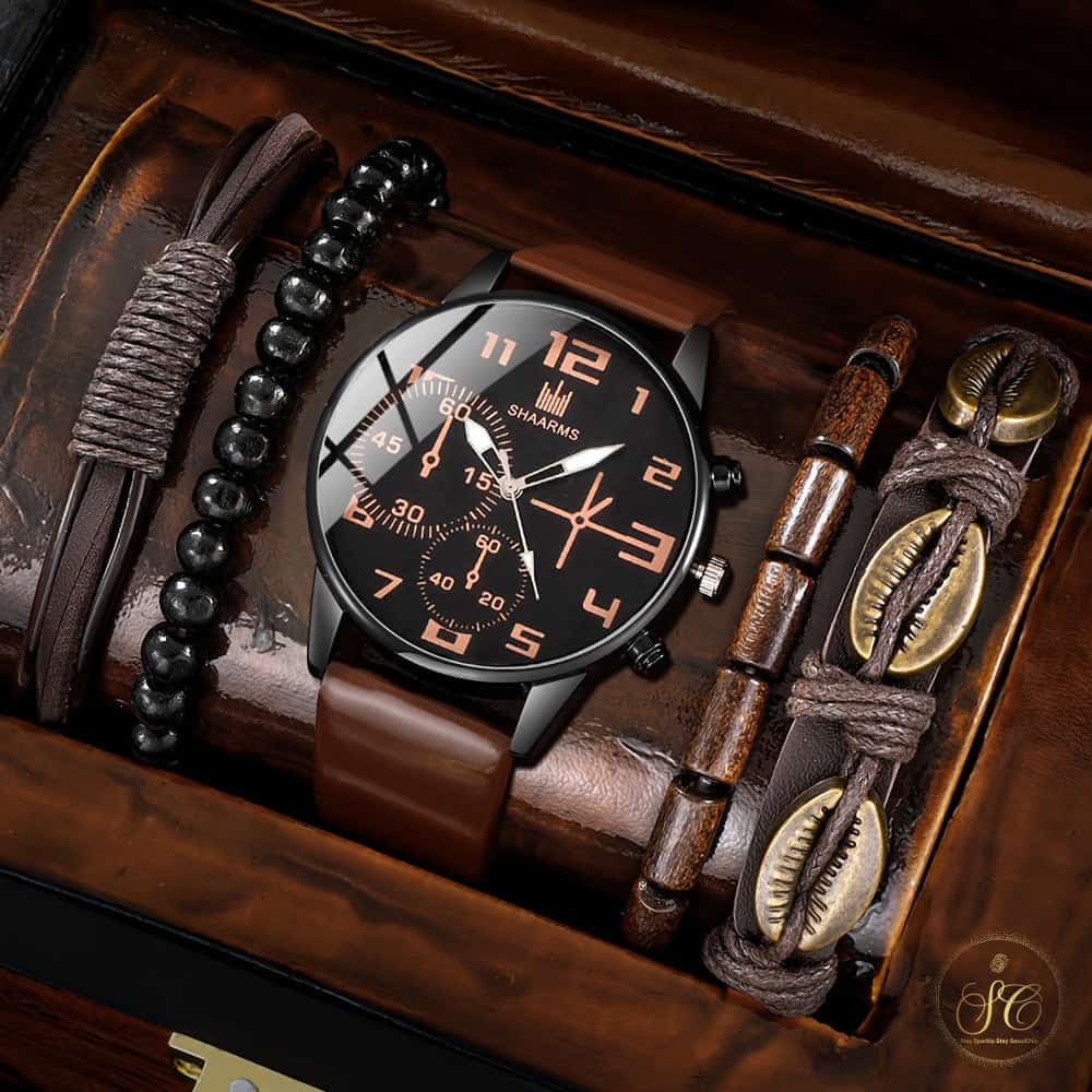 Premium Casual Analog Quartz Watch Bracelet Set - SeoulChic.store