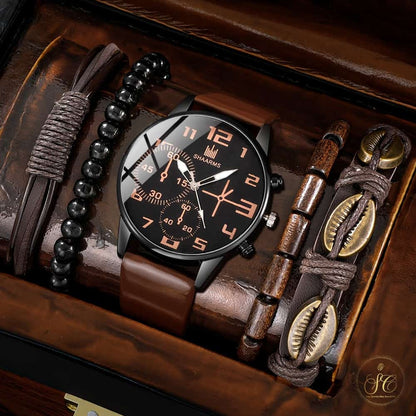 Premium Casual Analog Quartz Watch Bracelet Set - SeoulChic.store