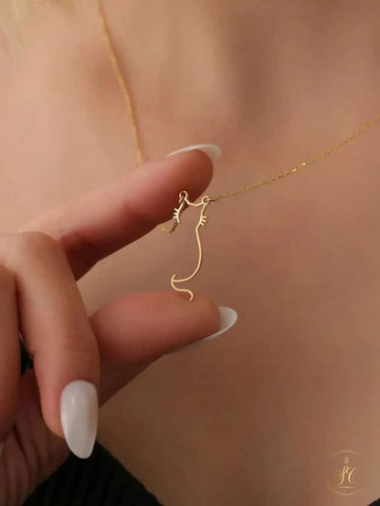 Modern Charming 18K Gold Cute Kitten Necklace - SeoulChic.store