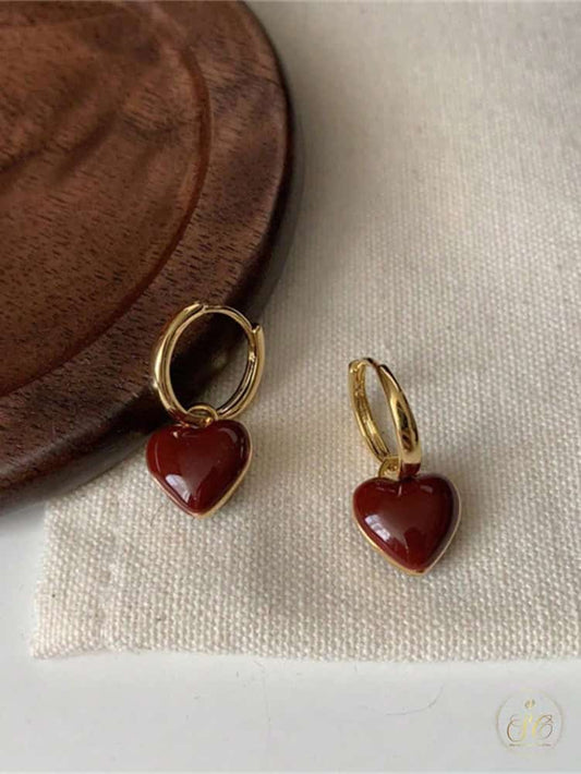 Timeless Charming Doublesided Oil Drop Heart Earrings - SeoulChic.store