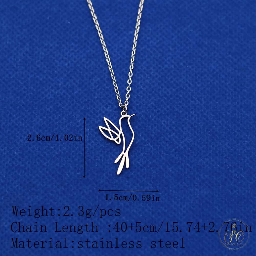 Chic Charming Stainless Steel Hummingbird Pendant Necklace - SeoulChic.store