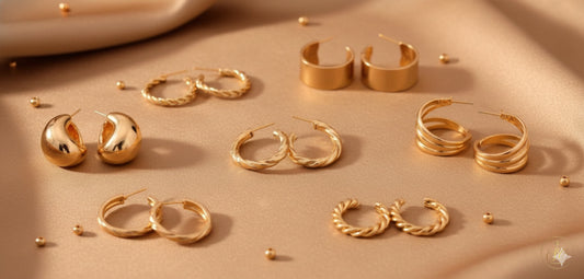 Chic 6Pairs Of Elegant Gold Plated Stylish Metallic Earring Set - SeoulChic.store