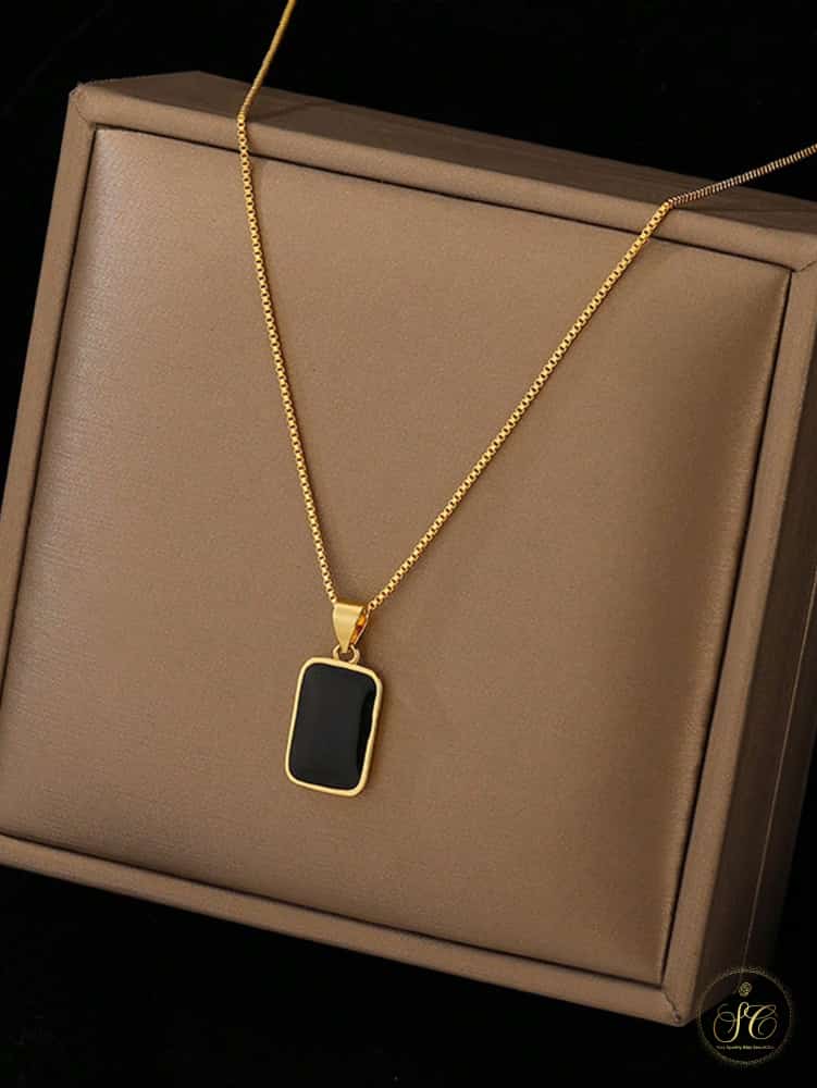 Timeless Chic Koreaninspired Geometric Oil Drop Pendant Necklace - SeoulChic.store