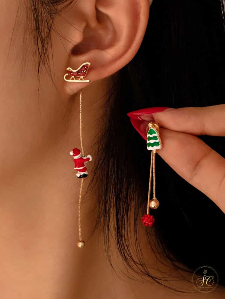 Luxury Colorful Christmas Bell Flower Earrings - SeoulChic.store