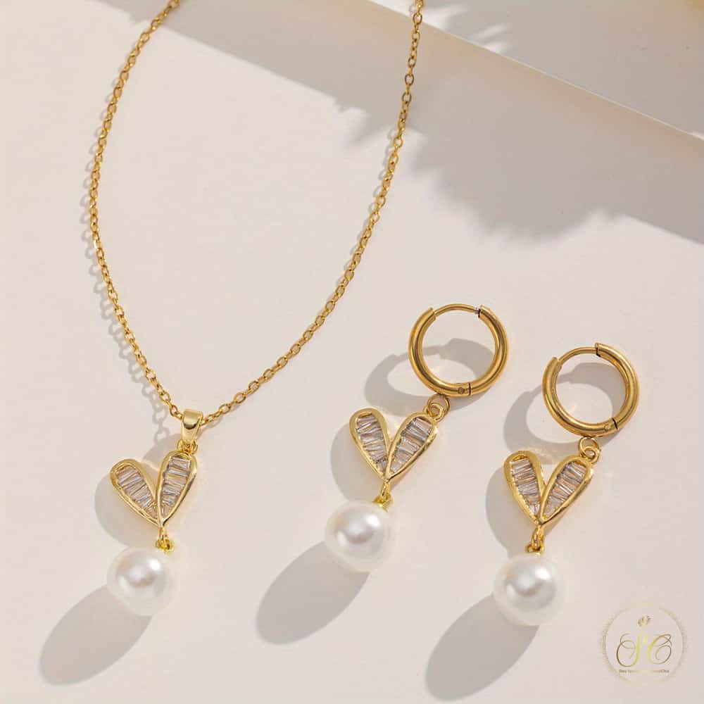 Signature Creative French Style Gold Plated Leaf Jewelry Set - SeoulChic.store