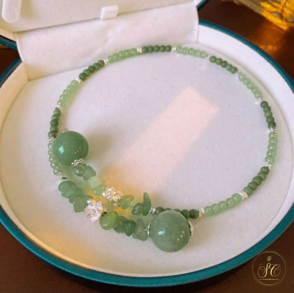 Timeless Elegant Beaded Lotus Jade Stone Necklace - SeoulChic.store