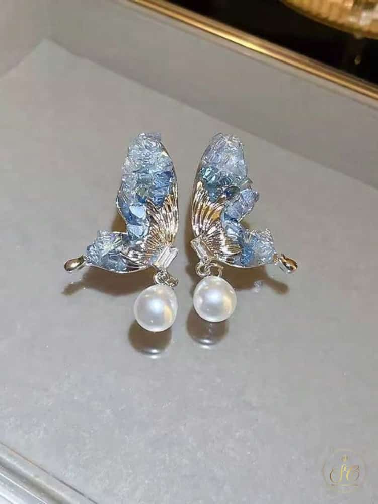 Chic Elegant Butterfly Wing Pearl Earrings - SeoulChic.store