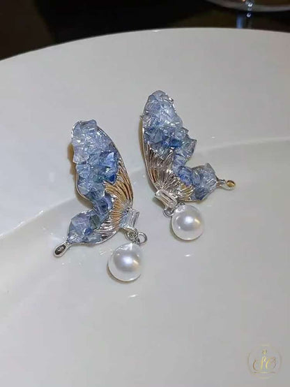 Chic Elegant Butterfly Wing Pearl Earrings - SeoulChic.store