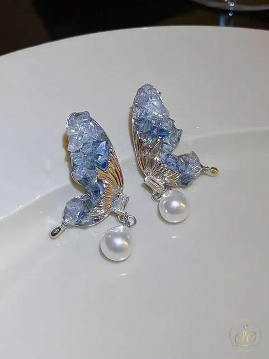 Chic Elegant Butterfly Wing Pearl Earrings - SeoulChic.store