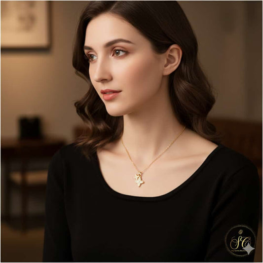 Graceful Elegant Double Fourleaf Flower Necklace - SeoulChic.store