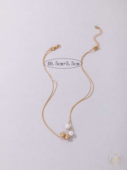 Elegant Faux Pearl Double Layered Necklace - SeoulChic.store