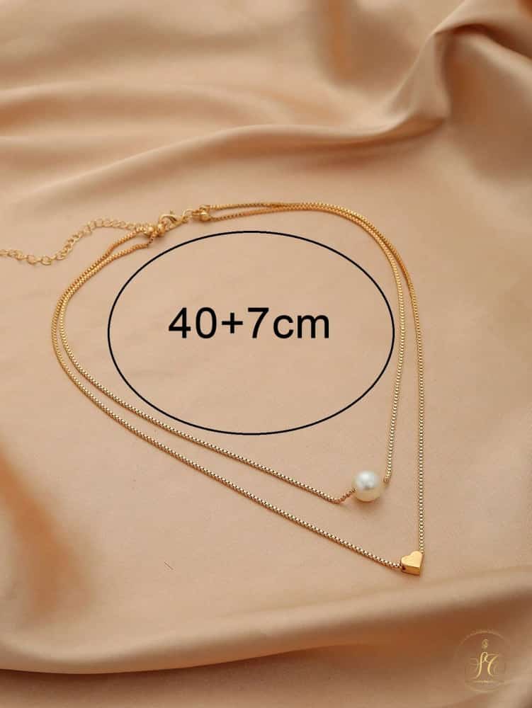 Timeless Elegant Faux Pearl Heart Decor Layered Necklace - SeoulChic.store