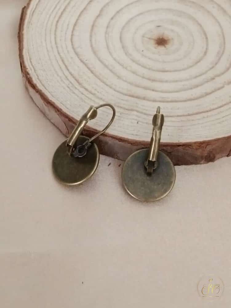 Signature Elegant Flower Detail Copper Earrings - SeoulChic.store