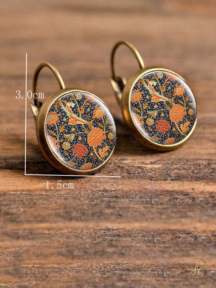 Signature Elegant Flower Detail Copper Earrings - SeoulChic.store