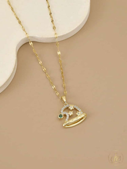 Premium Elegant Goldplated Christmas Hat With Snowflake Design Necklace - SeoulChic.store